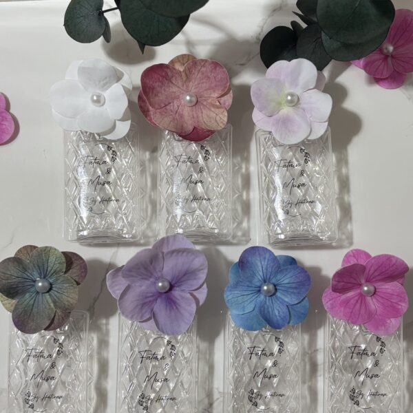 Ortanca Süslemeli Desenli 50cc Mika Şişe