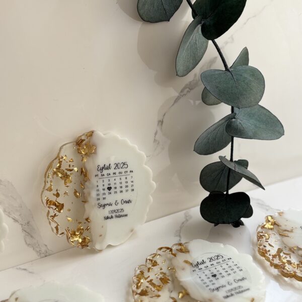 Altın Varak Detaylı Epoksi Magnet